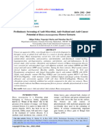 Preliminary Screening of Anti-Microbial, Anti-Oxidant and Anti-Cancer Potential of Butea Monosperma Flower Extracts