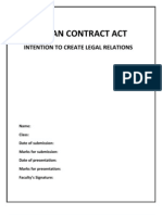 Indian Contract Act: Intention To Create Legal Relations