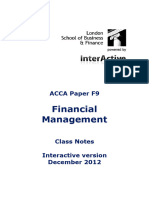 ACCA F9 Financial Management Class Notes