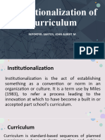 Institutionalization of Curriculum