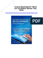 Human Resource Development Talent Development 7Th Edition Werner Test Bank Full Chapter PDF