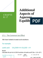 Additional Aspects of Aqueous Equilibria: Chapte R17