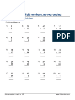 Subtracting 2-Digit Numbers, No Regrouping: Grade 1 Subtraction Worksheet