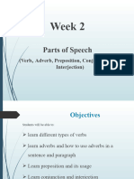 Week 2 Verb, Adverb, Preposition, Conjunction, Interjection & Article