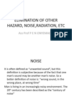 Elimination of Other Hazard, Noise, Radiation, Etc