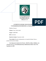 Varas, C. Accidente in Itinere. Reconocimiento o Vulnerabilidad de Derechos Al Trabajador