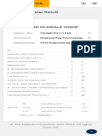 FEDPOFFA Portal Student Semester Result