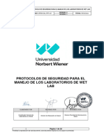 Protocolo de Seguridad para El Manejo de Los Laboratorios de Wet Lab