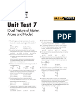 Unit Test 7: (Dual Nature of Matter, Atoms and Nuclei)