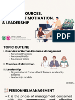 Week 7-Human Resources Theories of Motivation Leadership