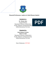 Financial Performance Analysis of Abdul Monem Limited. Submitted To