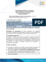 Guía de Actividades y Rúbrica de Evaluación - Tarea 3 Programación de Dispositivos IoT Parte 1