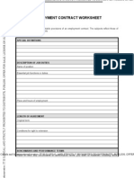 Employment Contract Worksheet