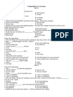 Worksheet On Tenses