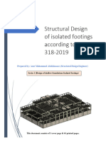 Design of Isolated Footings ACI-318-2019 (Axial Load Only)