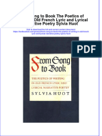 PDF From Song To Book The Poetics of Writing in Old French Lyric and Lyrical Narrative Poetry Sylvia Huot Ebook Full Chapter