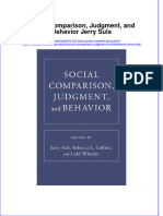 PDF Social Comparison Judgment and Behavior Jerry Suls Ebook Full Chapter