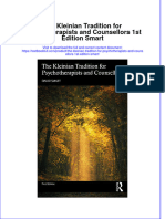 Full Chapter The Kleinian Tradition For Psychotherapists and Counsellors 1St Edition Smart PDF