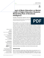 Impact of Music Education On Mental Health of High