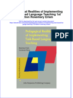 Pedagogical Realities of Implementing Task Based Language Teaching 1St Edition Rosemary Erlam Online Ebook Texxtbook Full Chapter PDF