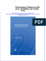 Full Ebook of Engaging Performance Theatre As Call and Response 1St Edition Jan Cohen Cruz Online PDF All Chapter