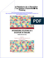 Full Ebook of International Relations As A Discipline in Thailand 1St Edition Chaninthira Na Thalang Online PDF All Chapter