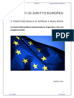 Elementi Di Diritto Europeo: Il Piano Nazionale Di Ripresa E Resilienza