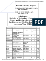 Syllabus For Bachelor of Technology (Computer Science and Engineering-Artificial Intelligence and Machine Learning) Academic Year (2023)