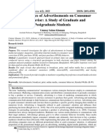 Influence of Advertisements On Consumer Behavior: A Study of Graduate and Postgraduate Students