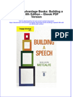 Cengage Advantage Books Building A Speech 8Th Edition Version Full Chapter PDF