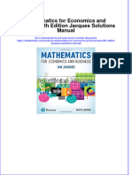 (Download PDF) Mathematics For Economics and Business 9th Edition Jacques Solutions Manual Full Chapter