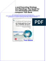 Crafting and Executing Strategy Concepts and Readings The Quest For Competitive Advantage 20th Edition Thompson Test Bank