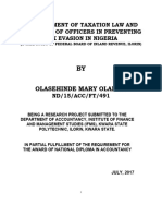 An Assesment of Taxation Law and The Roles of Officers in Preventing Tax Evasion in Nigeria