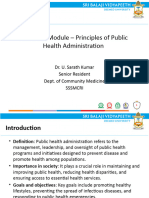 Pandemic Module - Principles of Public Health Administration