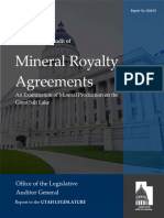 A Performance Audit of Mineral Royalty Agreements: An Examination of Mineral Production On The Great Salt Lake