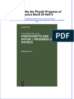 Fortschritte Der Physik Progress of Physics Band 29 Heft 9 Full Chapter Download PDF