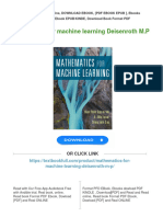 Mathematics For Machine Learning Deisenroth M.P 2024 Scribd Download