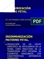 Isoinmunizacion Materno Fetal