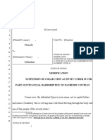 (8a) Notice of Motion Modification Under Financial Hardship Pursuant 45 CFR Part 32.9 in Response To Unforeseen Change of Circumstances