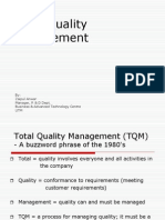 Total Quality Management: By: Zaipul Anwar Manager, R & D Dept. Business & Advanced Technology Centre UTM