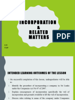 L2 Incorporation and Related Matters