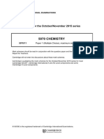 5070 Chemistry: MARK SCHEME For The October/November 2015 Series