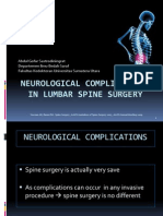 Neurological Complications in Lumbar Spine Surgery