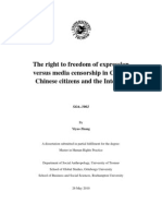 The Right To Freedom of Expression Versus Media Censorship in China: Chinese Citizens and The Internet