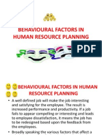 Behavioural Factors in Human Resource Planning