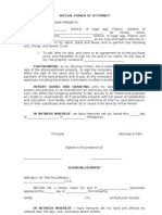 Special Power of Attorney Sample Form