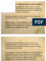 Characteristics of Management Control System