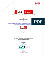 Market Penetration of Airtel Services, Airtel Post-Paid Connection With Its Competitors