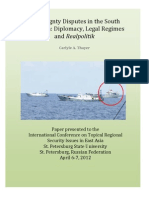 Thayer Sovereignty Disputes in The South China Sea: Diplomacy, Legal Regimes and Realpolitik