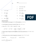 CW - Practice WS (Product-Quotient-Trig Rules)